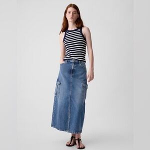 GAP Denim Cargo Maxi Skirt